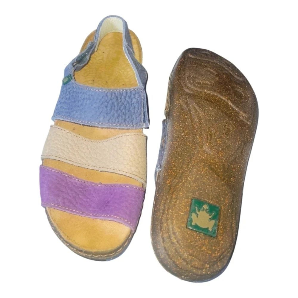 El Naturalista Multi Color Velcro Eco Friendly Leather Strappy Sandals Sz 42 - Picture 7 of 10